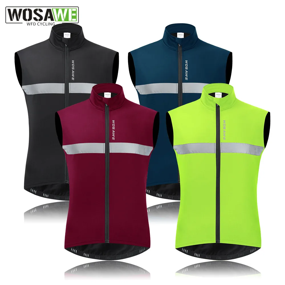 

WOSAWE Winter Thermal Fleece Cycling Vests Sleeveless Cycling Jacket Bicycle Warm Vest MTB Road Bike Tops Warm Bike Jackets