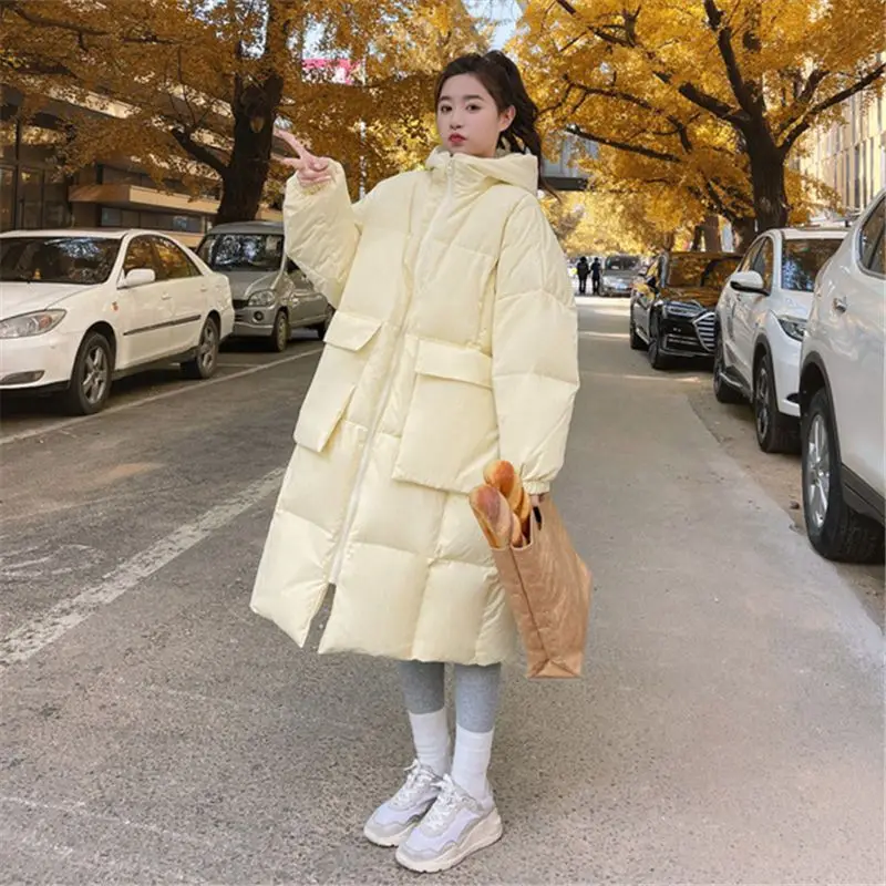 Winter Women's Cold Coat Parkas Super Hot Coats Long Hooded Padded Jacket Snow Outercoat Korean Fashion Loose Cheap Wholesale