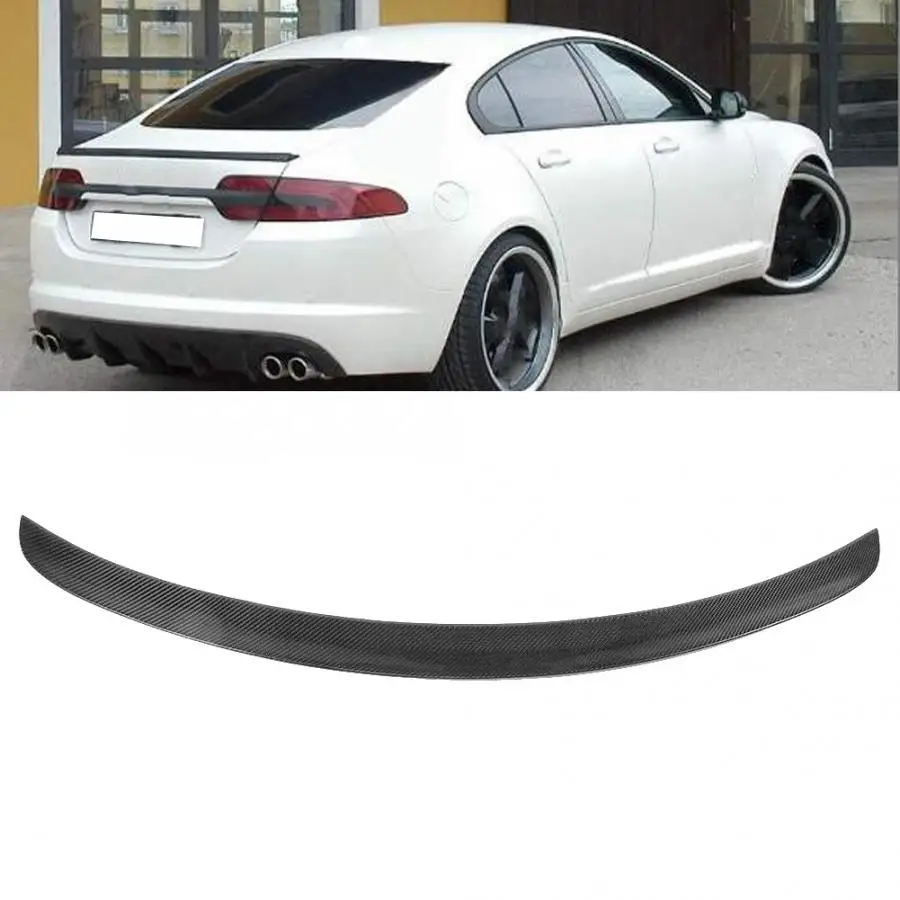 

car spoilers Carbon Fiber Rear Trunk Spoiler Boot Lip 3D Fit for JAGUAR XF 2016-2018 car accessories