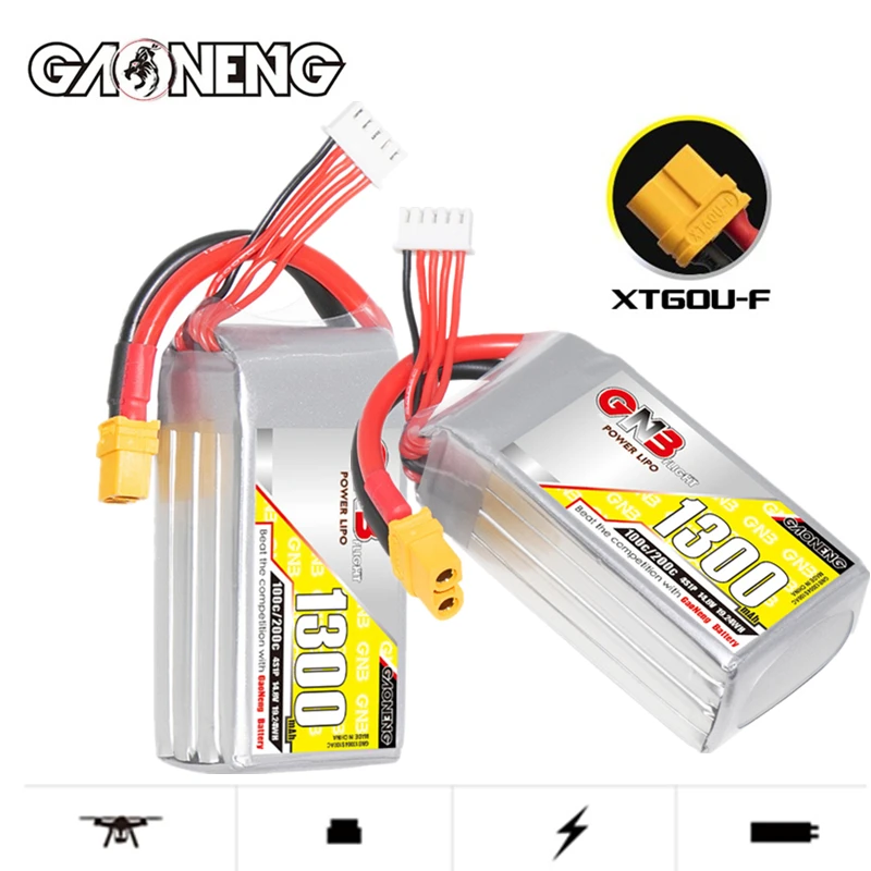 

RC FPV гоночный Дрон GNB 4S 14,8 V 1300mAh Lipo аккумулятор для самолета RC FPV Вертолет игрушки Дрон 100C/200C 14,8 V батарея