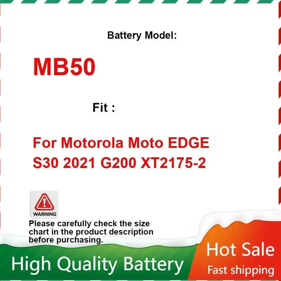 Фото Для Motorola Moto Edge S30 2021 G200 XT2175-2 аккумулятор мобильного телефона, сильная совместимость, 5000 мАч MB50 №1