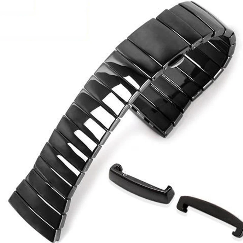 Ceramic watch strap is applicable to radar Sintra Silver Diamond Series watch strap accessories 29mm black ceramic watch chain