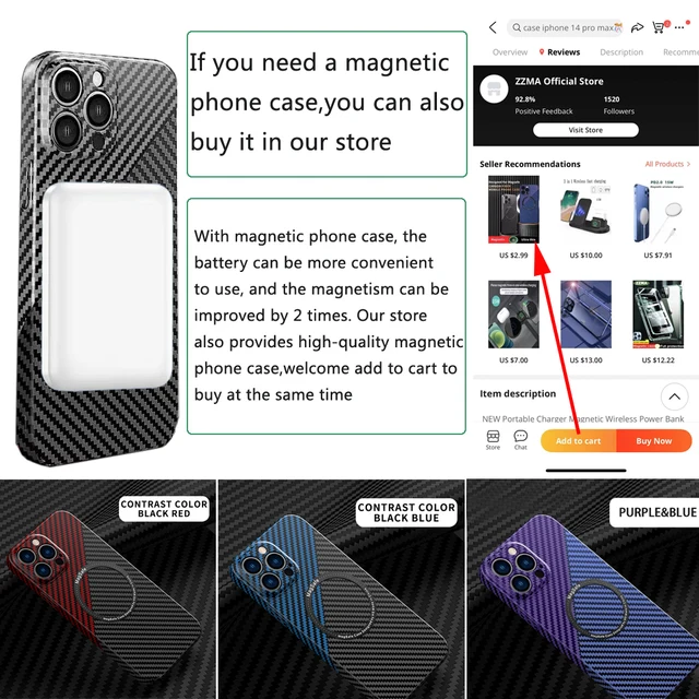 Portable Wireless Charger Macsafe Auxiliary Spare External Magnetic Battery Pack Power Bank For iphone 12 13 14Pro Max Powerbank 6