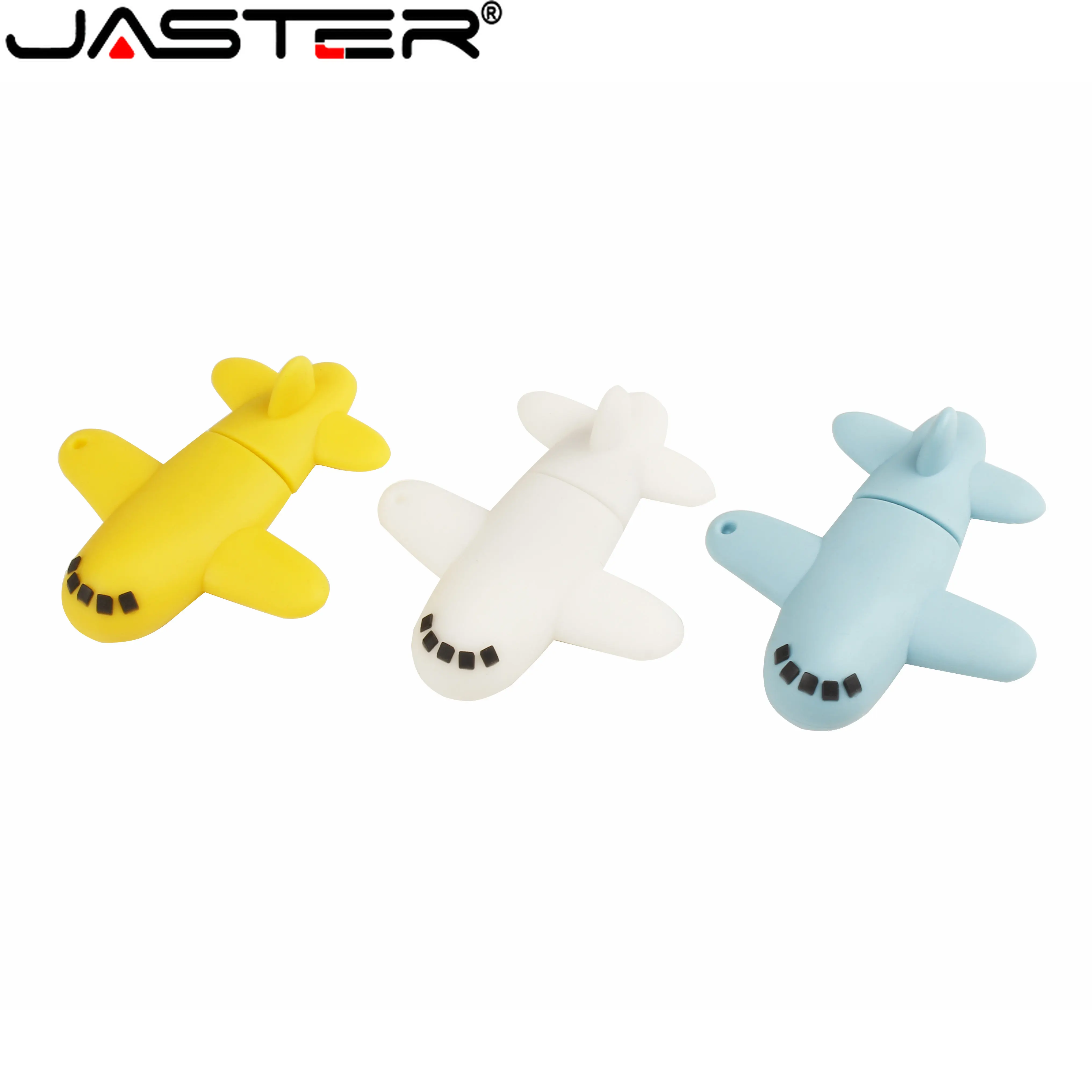 

JASTER Cute Cartoon USB 2.0 Flash Drives 64GB Yellow Airplane Pendrive 32GB U Disk 16GB 8GB 4GB Free Key Chain External Storage