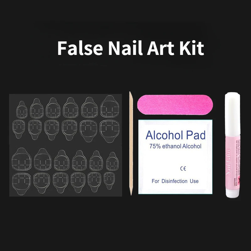 

False Nails Wearing Nail Art Kit Nail Art Finished Accessories Double Sided Jelly Glue Nail File Alcohol Cotton Tool Kit Set