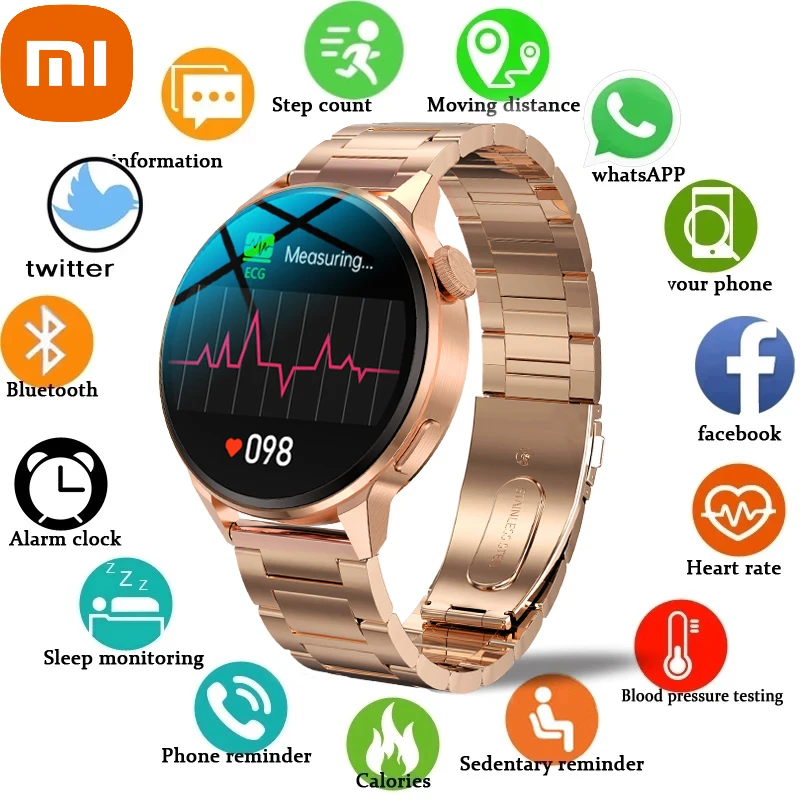 

xiaomi NFC Smart Watch Women Sport GPS Track Watches Men Bluetooth Call Heart Rate Custom Dial ECG Smartwatch For Android IOS