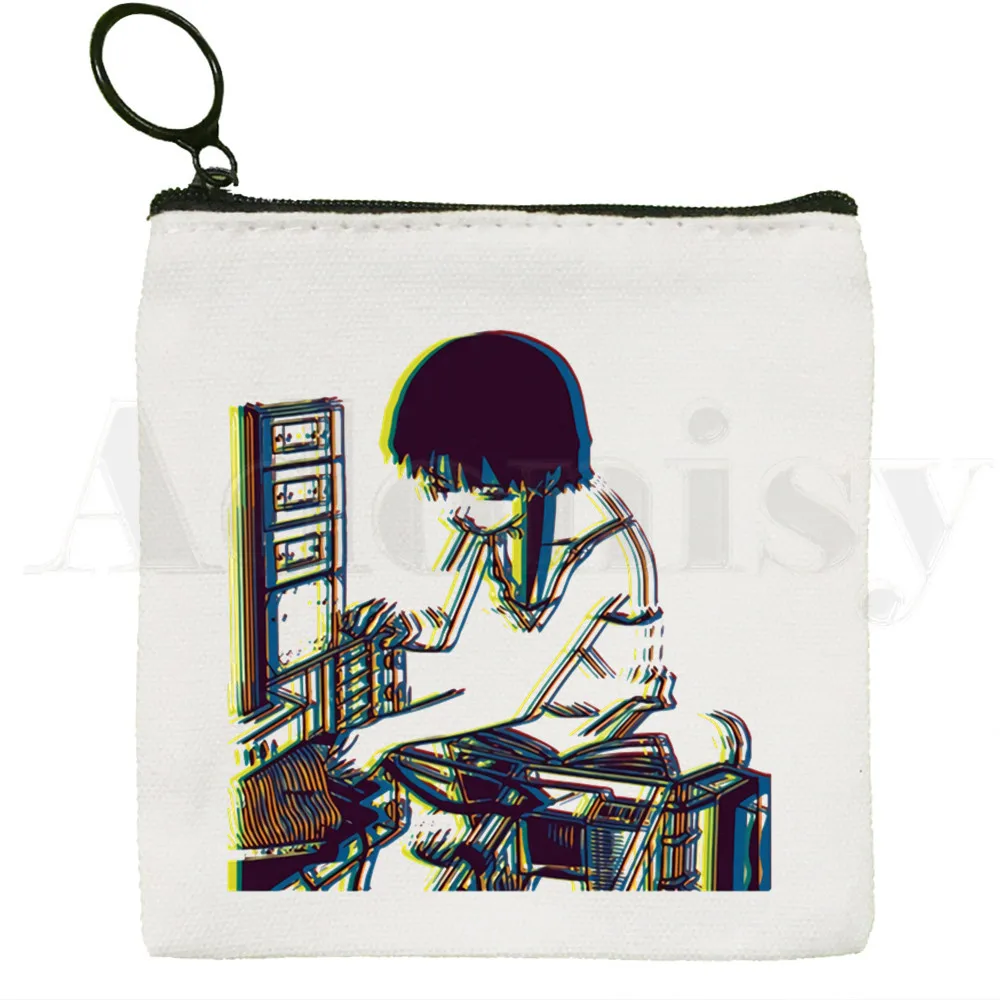 Serial Experiments Lain Japan Anime High Quality Coin Purse Illustration Key Case Simple Small Cloth Bag New Creative Coin Purse