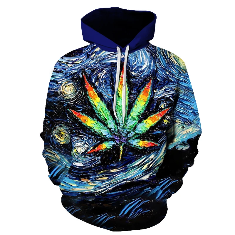 

Men's Hoodie Streetwear 3D Printing Weed Pullover Hooded Sweatshirt Casual Long Sleeve Hoodie Unisex Jacket