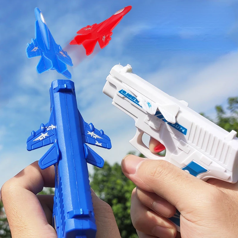

Пусковая установка для самолета, игрушечный пистолет, пистолет для самолета, пластиковый самолет для детей, для мальчиков и девочек, катапульта, пляжные игрушки, подарок для мальчиков