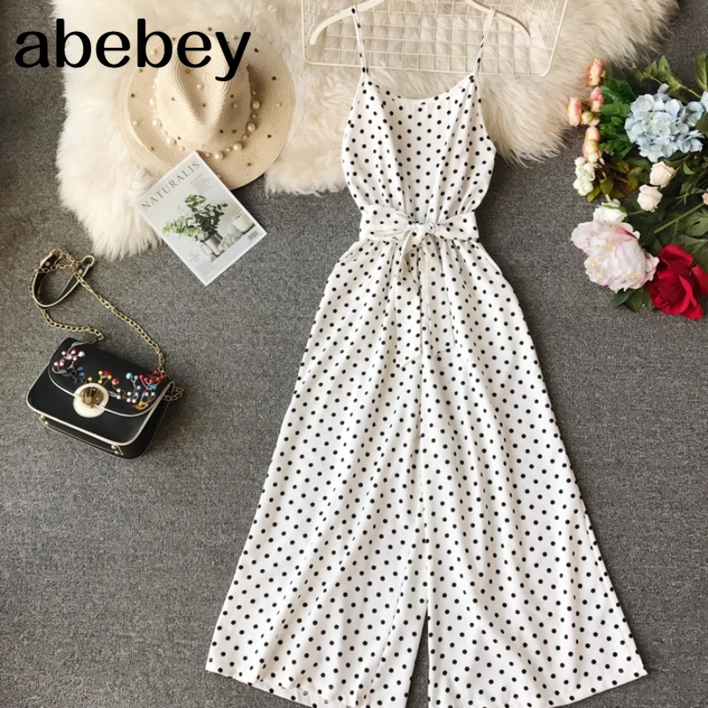 Женский Повседневный комбинезон в горошек профессиональный до середины икры с