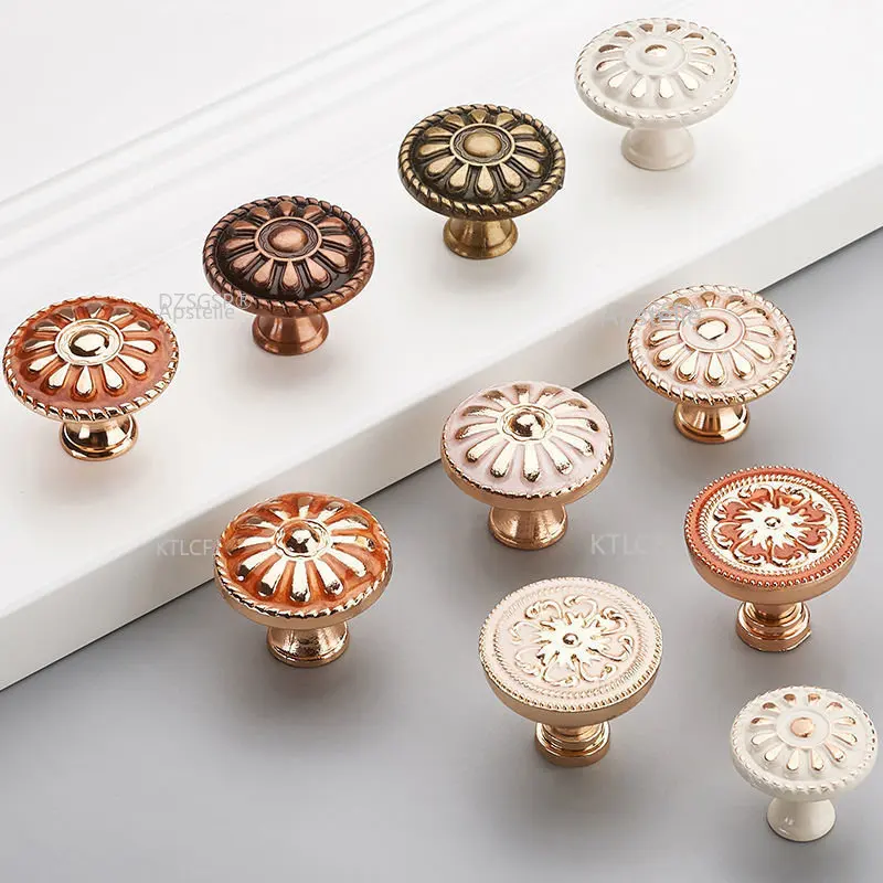 

New luxury decorative zinc alloy drawer Knobs bedroom furniture handles and knobs European Cabinet Cupboard Closet Pulls