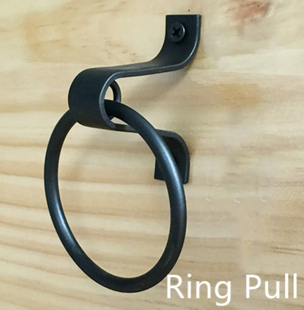 

American Retro Old Simple Iron Art Door Knocker Handle Ring Toolbox Furniture Cabinet Door Handle Pull