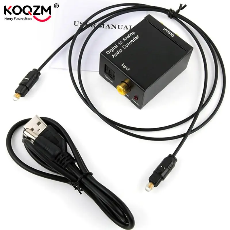 

Protable 3.5mm Jack Coaxial Optical Fiber Digital to Analog Audio AUX RCA L/R Converter SPDIF Digital Audio Decoder Amplifier