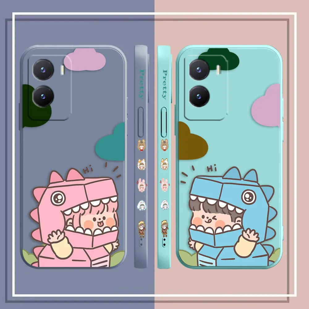 Милый чехол для телефона с изображением динозавра VIVO Y55S Y30 Y31 Y33S Y55 Y35 Y51S Y52S Y53S Y66 Y71T
