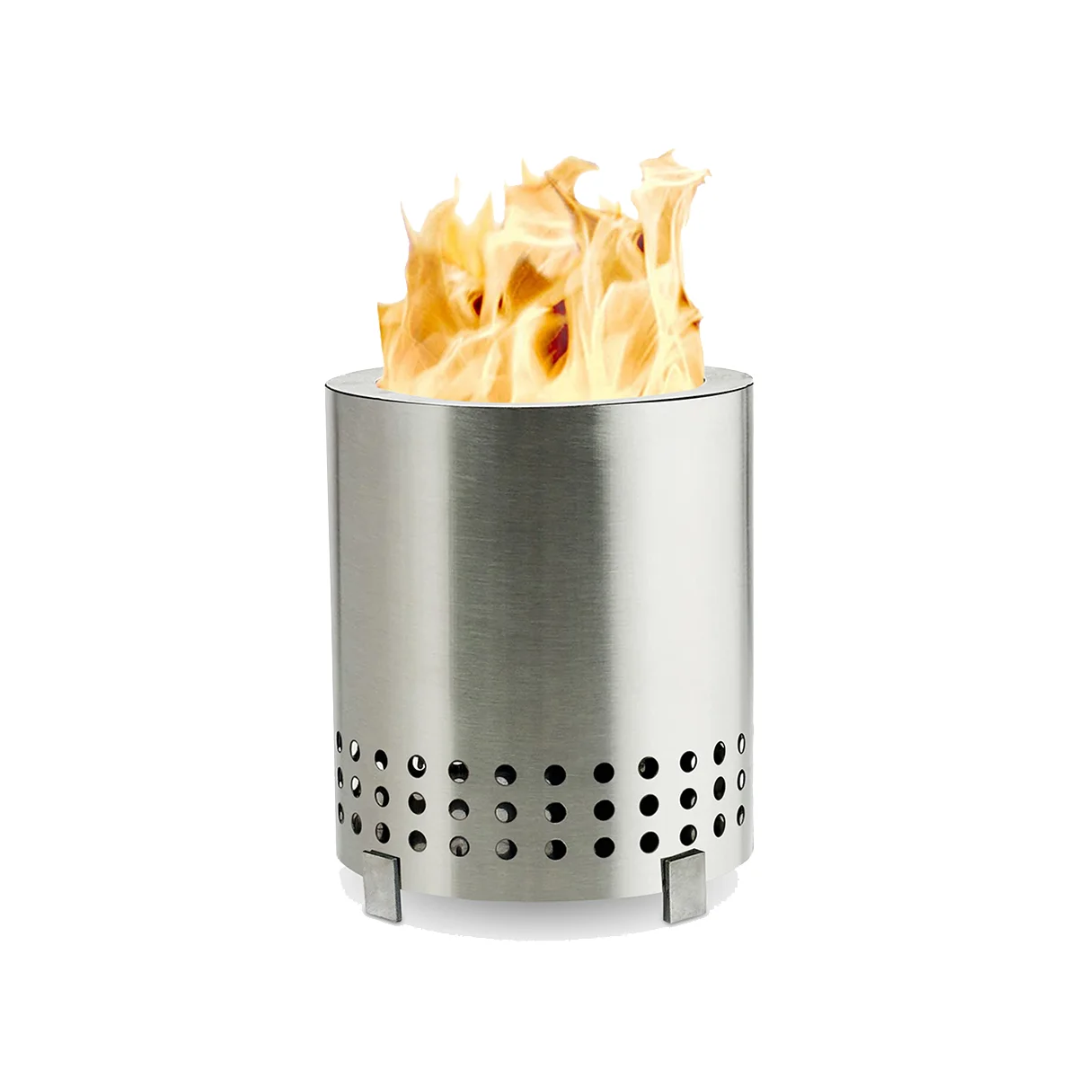 

Portable Outdoor Camping Stove Stainless Steel Stove Tabletop Fireplace with Stand Camping Fishing Hiking Cooker-Silver