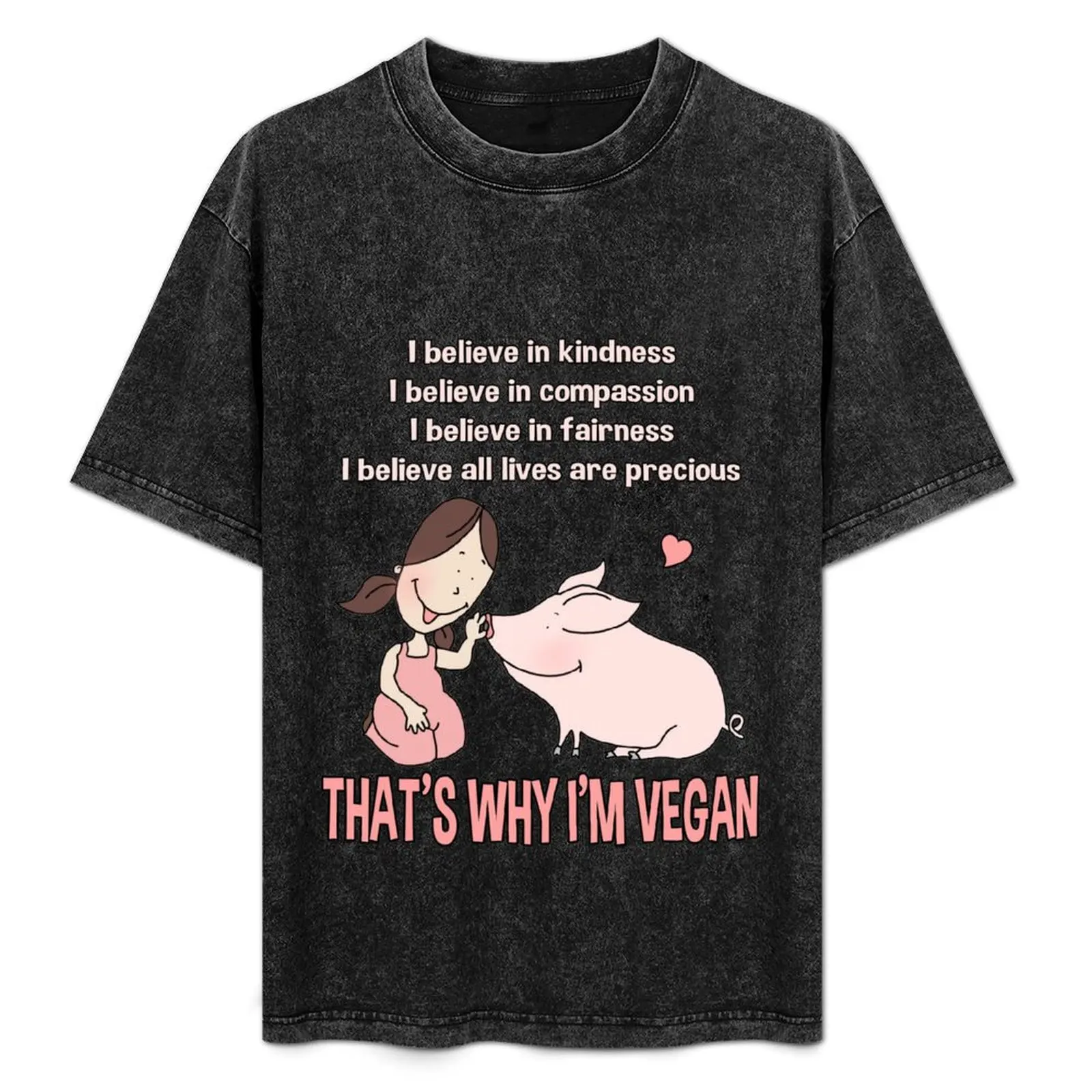 Футболка с рисунком я веган (3) мешковатые рубашки винтажная графическая футболка