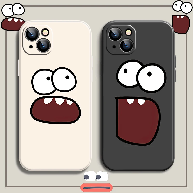 

Funny Cute Phone Case For iPhone 11 12 13 Pro Max 12 13 Mini X XR XS Max 7 8 Plus 6S 6 Plus SE 2020 Black White Protective Case