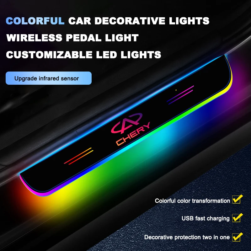 

Car Pedal Led Lights For Chery Series Tiggo 2 3 4 5 7 8 Pro Car Accessories Interiors Welcome Ambient Lamp Customizable Colorful