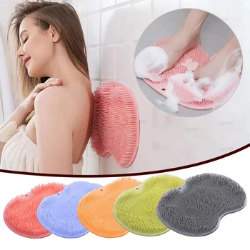 Exfoliating Shower Massage Scraper Bathroom Non-slip Bath Mat Back Massage Brush 1