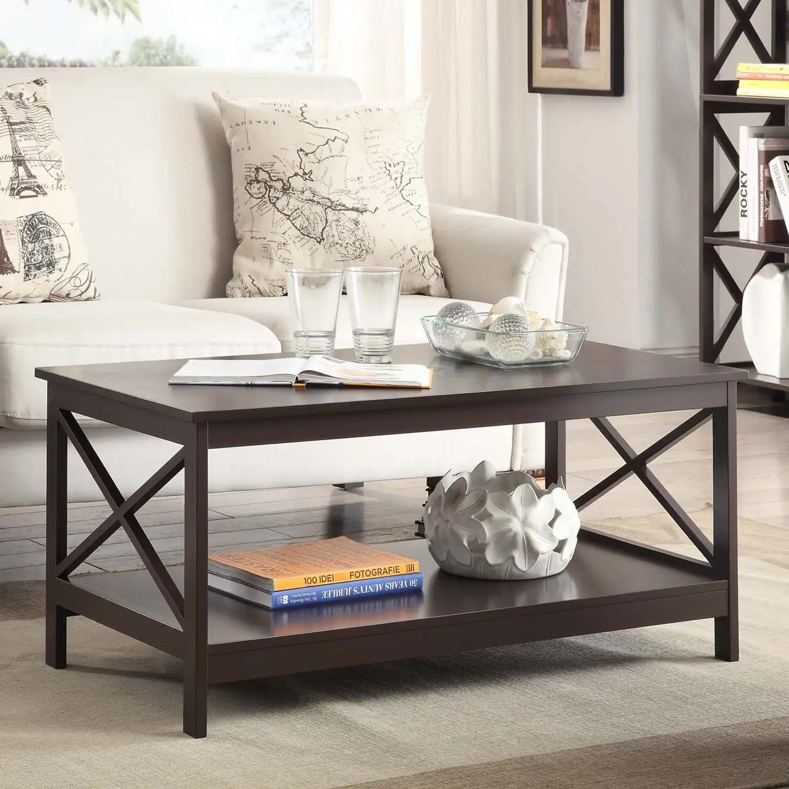 

Oxford Coffee Table with Shelf, Espresso