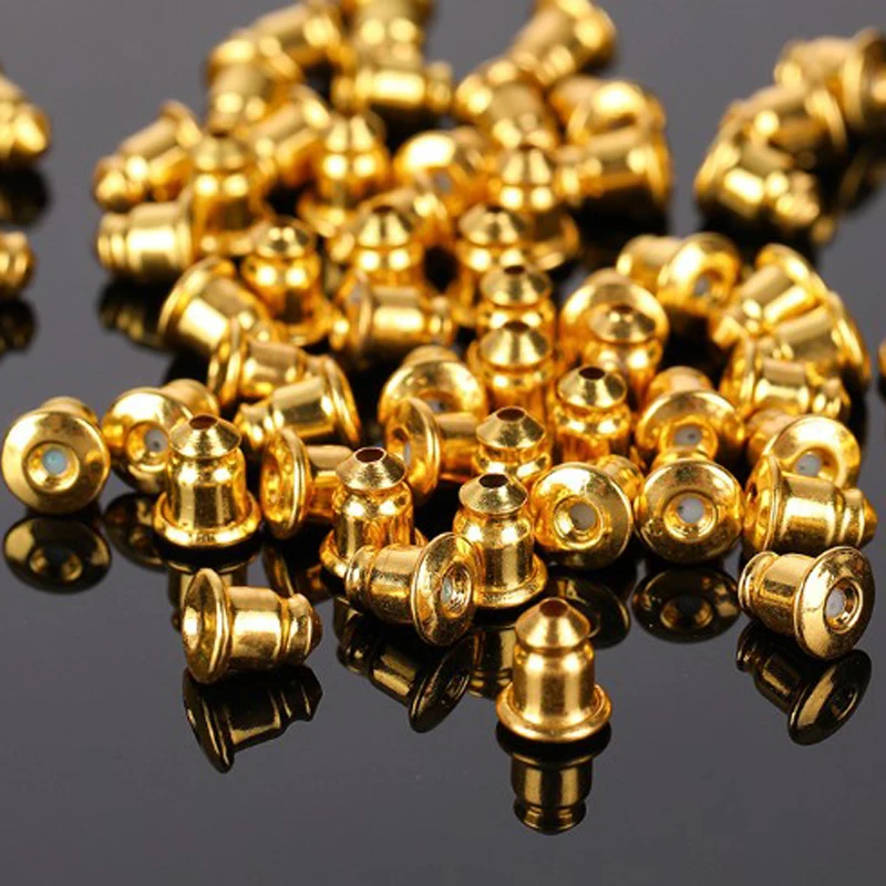 

400 Pcs Metal Earring Studs Backs Stopper Scrolls Ear Findings DIY Blocked caps Earring Backs Stoppers Ear Accessories Supplies