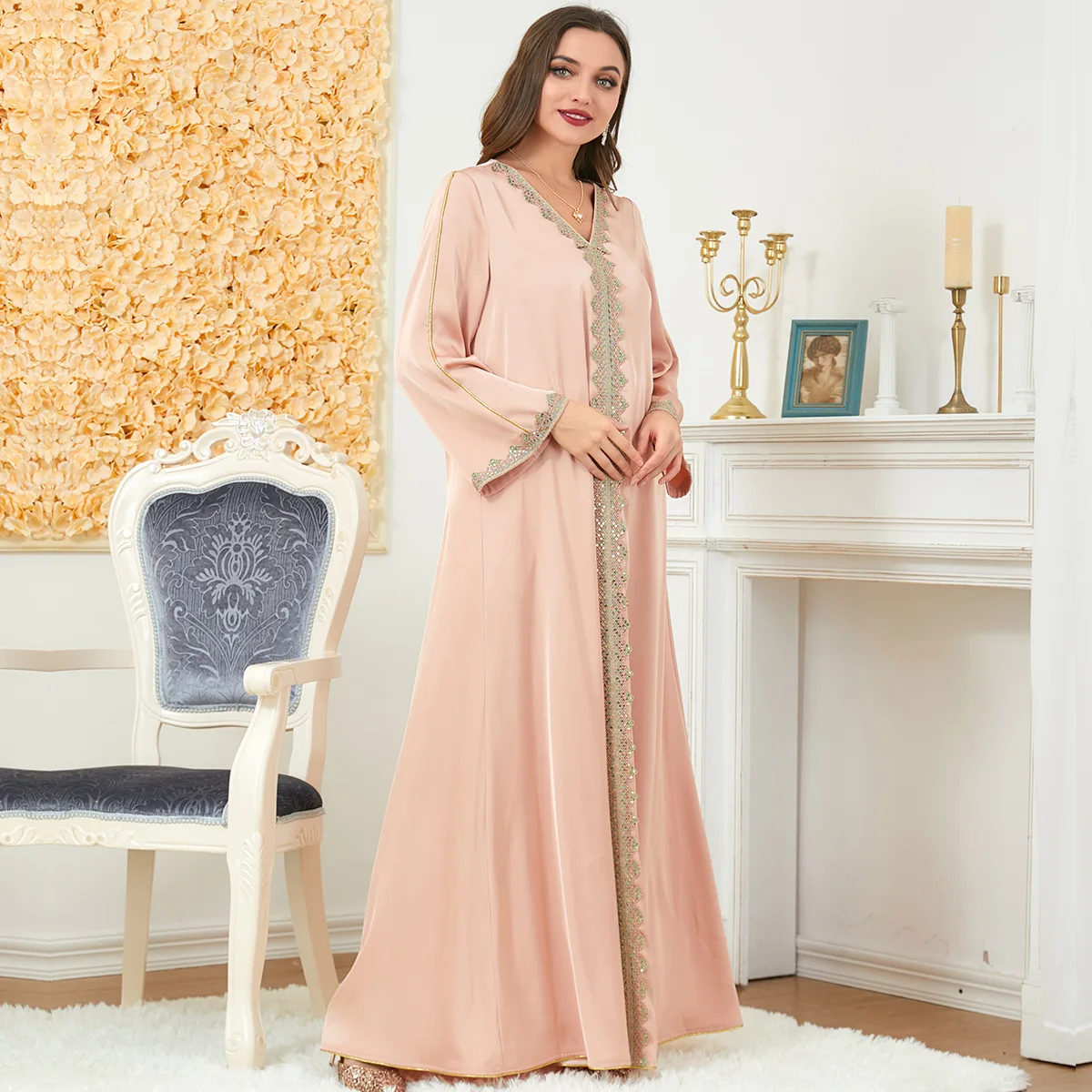 Jalabiya Loose Muslim Long Arabic Dress Autumn Abaya Dubai Turkey Moroccan Kaftan Islam Party Evening African Dresses for Women