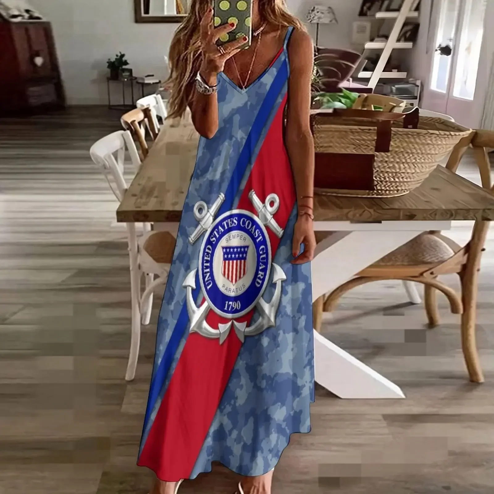 Женское платье без рукавов US Coast Guard женская одежда корейское стильное летнее