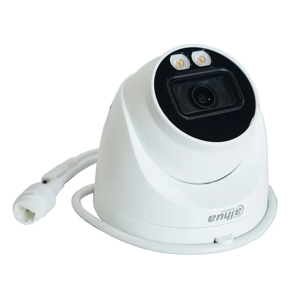 Dahua Оригинальная 4Мп полноцветная фиксированная IP-камера с фокусным объективом HDW2439T-AS-LED-S2 с встроенным микрофоном поддерживает SD-карты.