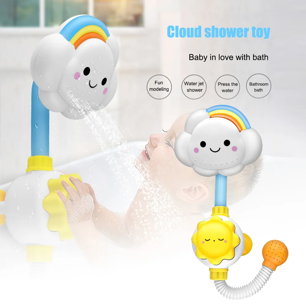 

Cloud Rainbow Shower for Baby Bathing Toy Lightweight and Convenient with a Nozzle Rotated 90 Degrees