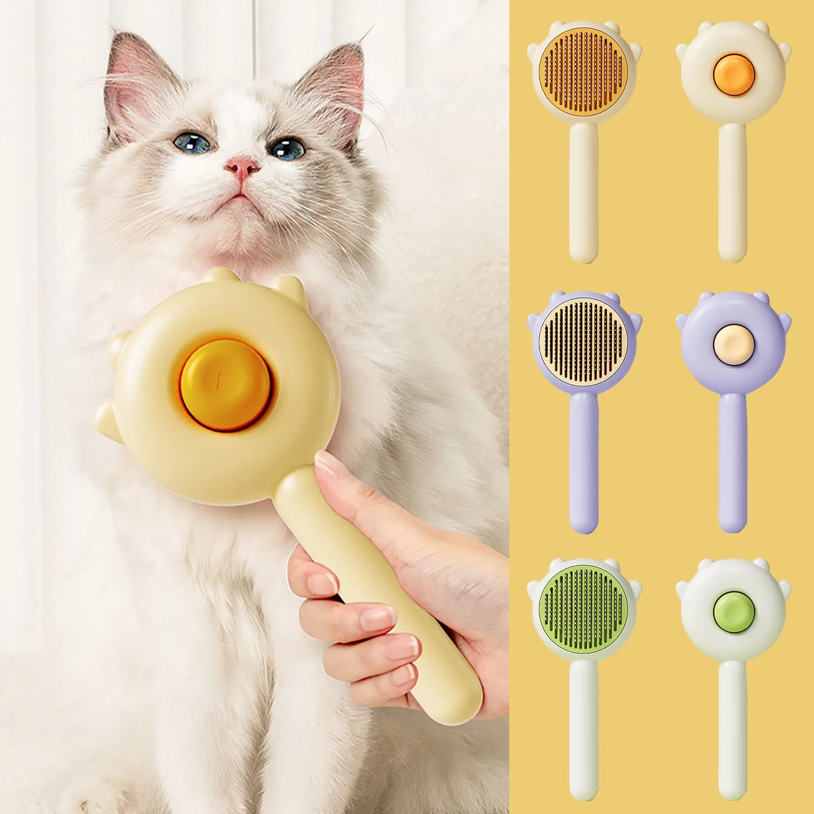 

Pet Comb Pet Grooming Brush Pet Massage Cleaning Brush Short Hair Or Long Hair Cat Dog Hair Plastic Removal Brush Cat Accessorie
