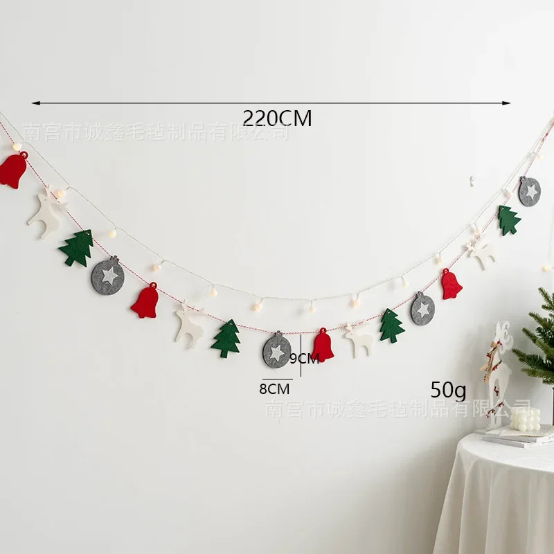 Рождественский баннер, гирлянда из шерстяного фетра, треугольный декор с Рождеством для дома, Navidad 2021, рождественские украшения, Рождественский декор, Новый год