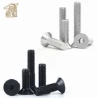 Головка шестигранного ключа Din7991 M2 M2.5 M3 M4 M5 M6 из нержавеющей стали 304 или черного цвета, винт с плоской потайной головкой, 5-50 шт.