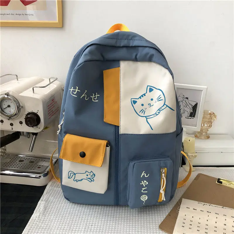 

2021 Nylon New Bag Large Backpack Waterproof Birthday Capacity Shoulders School Patchwork Female Women New Sale Gift