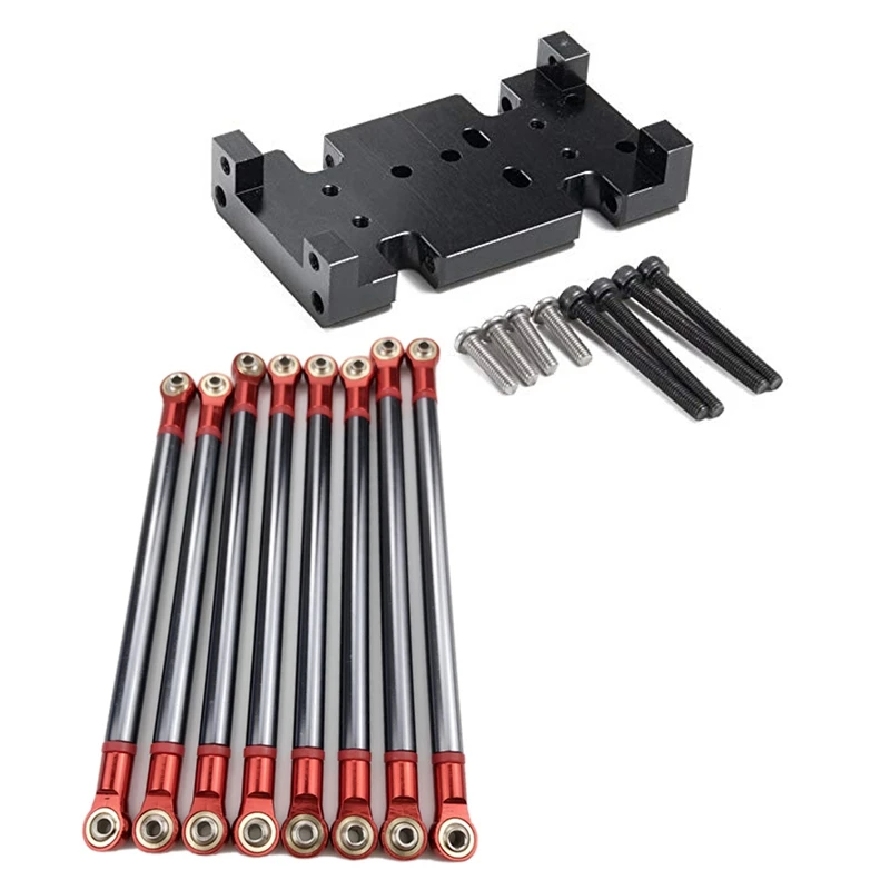 

1 Set Climbing Car Base / Transfer Box Metal Floor Wave Box Seat & 8Pcs Link Rod 313Mm Wheelbase Suit