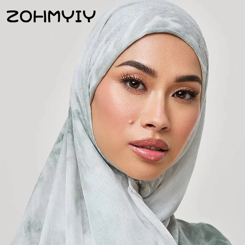 Новый дизайн яркий шарф с принтом женские Исламские мусульманские шарфы шаль