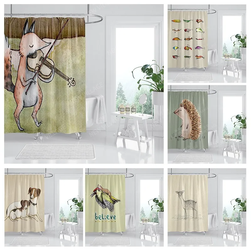 

Водонепроницаемые тканевые занавески для душа, занавески для ванной, аксессуары, занавеска для ванной, для душа, 180x200 см, 240*200, аниме, украшен...