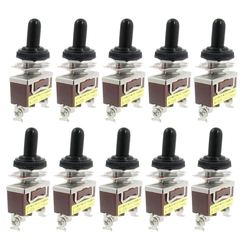 

10X AC 250V 15A Momentary SPDT Toggle Switch With Waterproof Boot