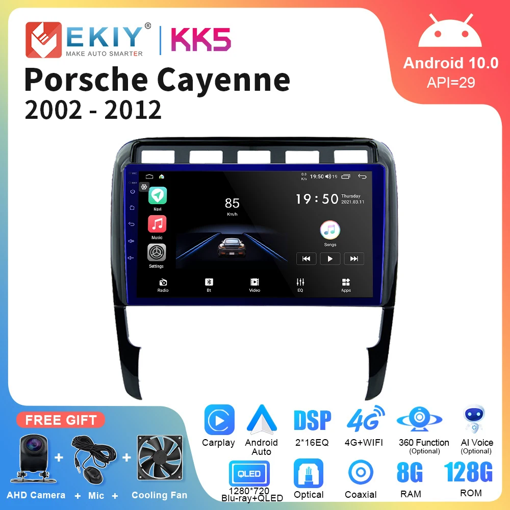

EKIY KK5 2din Car Radio For Porsche Cayenne 2002-2012 Multimedia Player Navigation GPS Carplay Stereo 4G Reorder Receiver Stereo