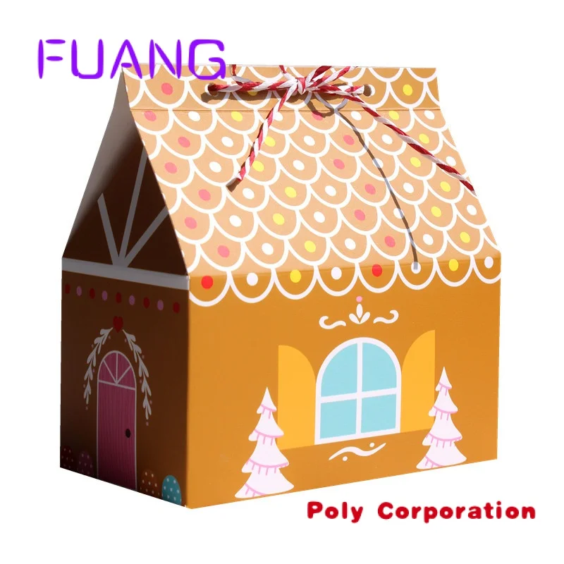 House Shape Paper Cardboard Treat Candy Christmas Gift Boxes Gift Packaging Festive Packaging 350Gpacking box for small business
