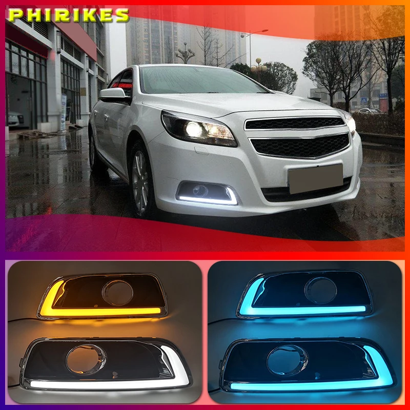 

1set LED DRL Daytime Running Light yellow turn lamp Relay Daylight For Chevrolet Chevy Malibu 2011 2012 2013 2015