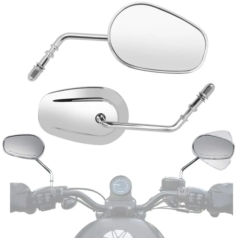 

8 мм мотоциклетные хромированные зеркала заднего вида для Harley для Honda Shadow для Yamaha Dragstar для KAWASAKI Vulcan