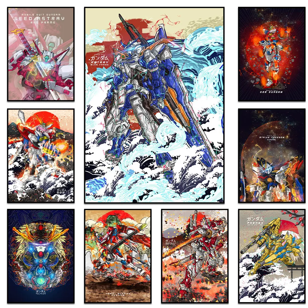 

Japanese Gundam Classic Anime Robot Poster Wall Art Decoration Canvas Painting Cuadros Mural Home Kids Room Decor