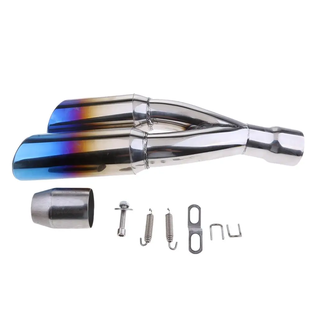 

Universal Blue Stainless Dual-Outlet Exhaust 1mm 2'' Inch