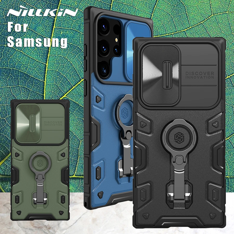 

Nillkin for Samsung Galaxy S23 S22 S21 Ultra Plus FE M52 5G Case Armor CamShield Back Cover for Samsung Galaxy Note 20 Ultra