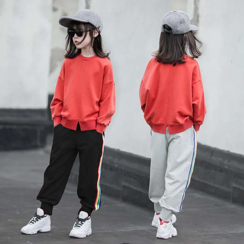 Осень-зима 2024 Детская толстовка ZOETOP для девочек однотонная Спортивная рубашка с