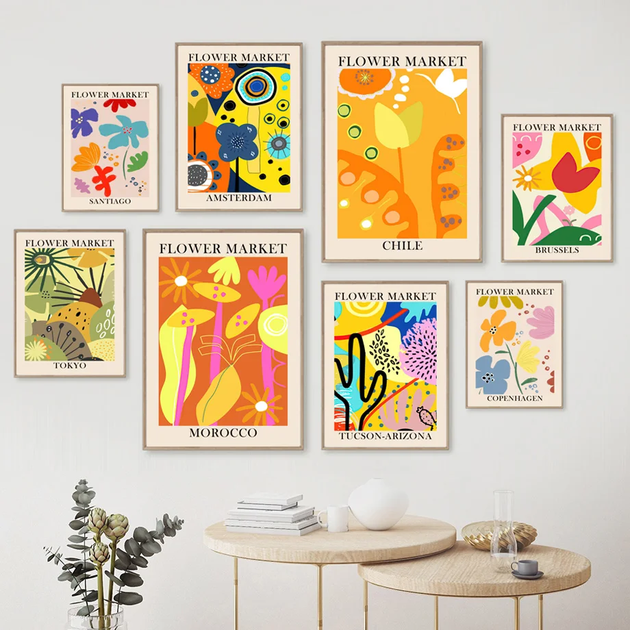 

DIY Oil Painting By Numbers Kill Time Colorful Flower Market Leaf Paris Handpaint Art Wall Living Room Home Decor Special Gift