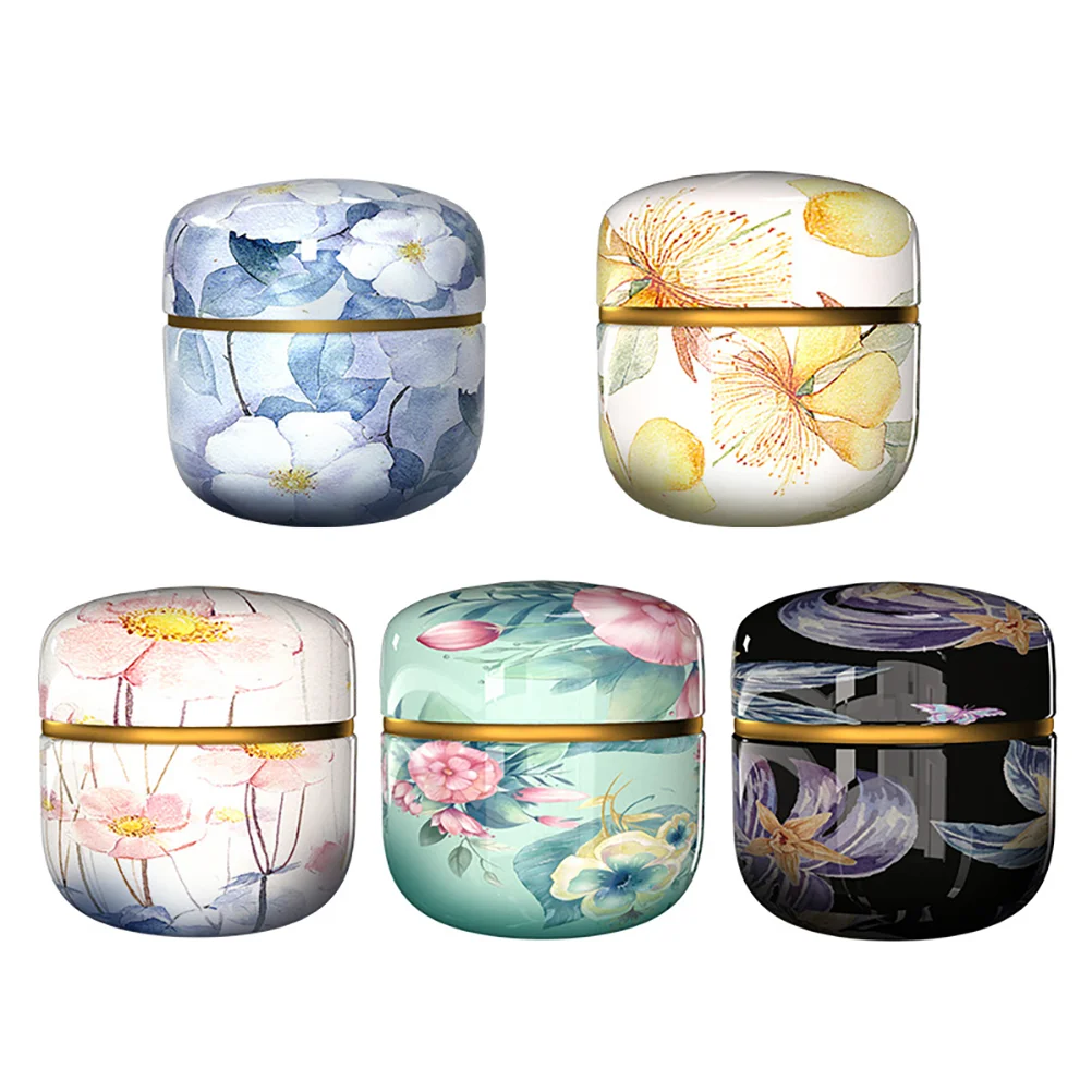 

Tins Tea Box Storage Metal Tin Candy Tinplate Cans Airtight Canister Gift Coffee Wedding Round Kitchen Tank Condiment Decorative
