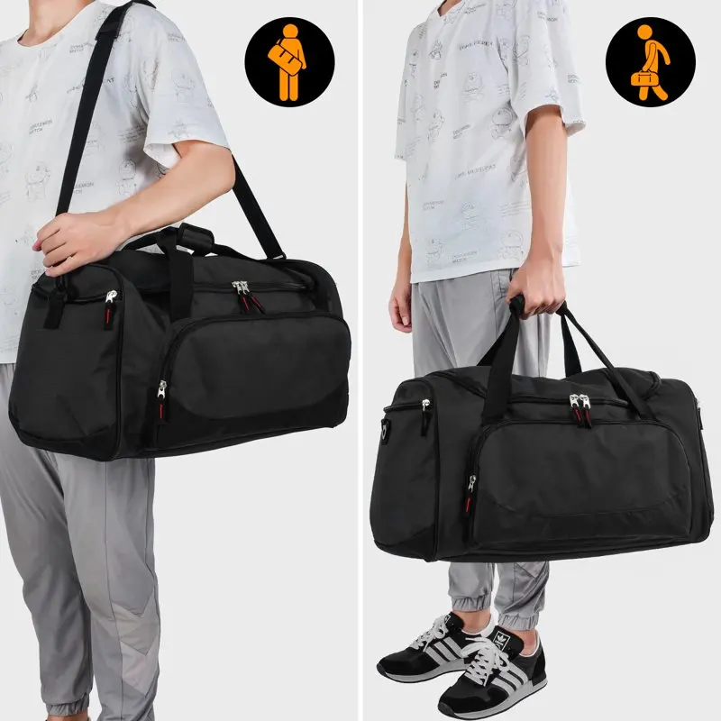55L Collapsible Large Gym Sport and Travel Duffle Bag,Black