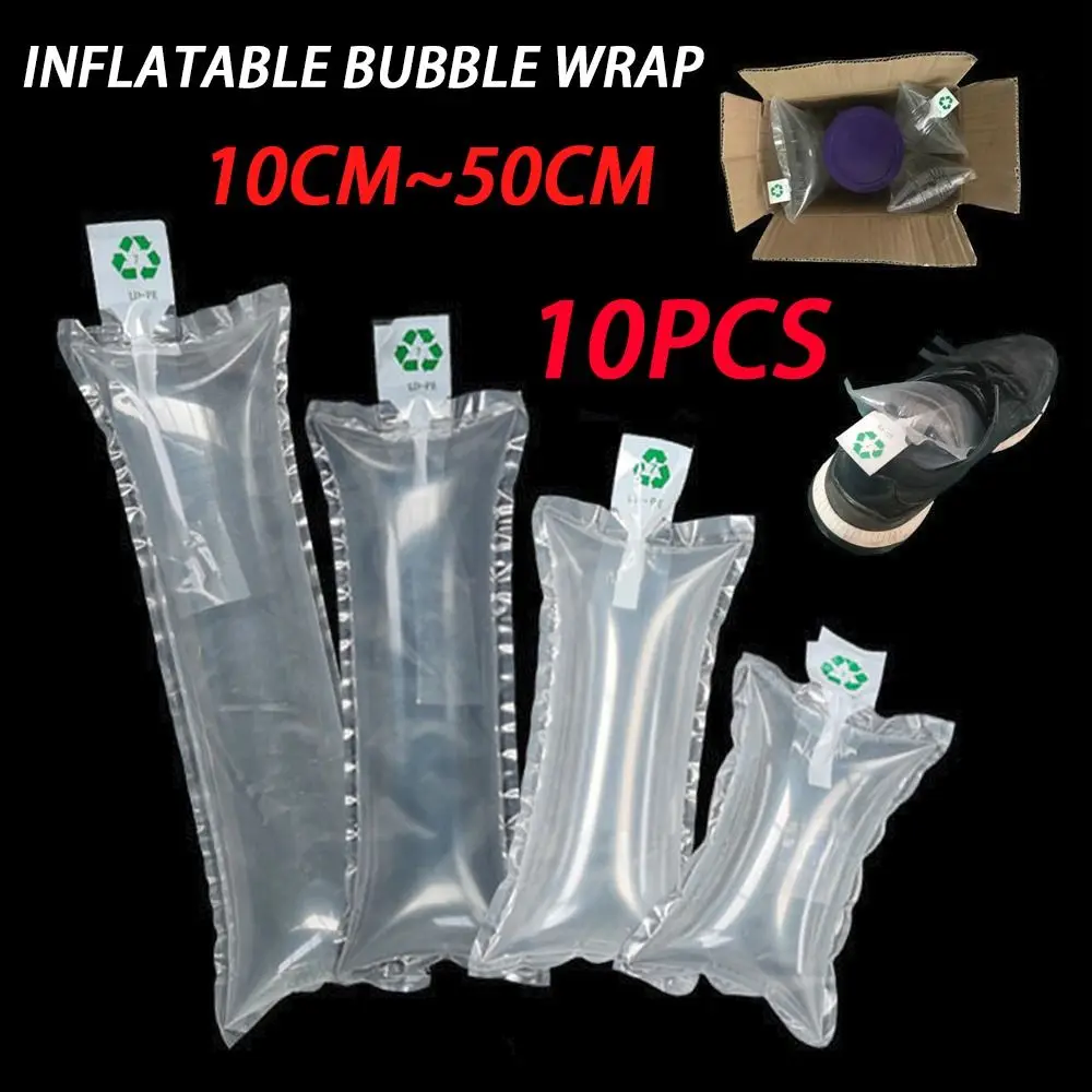

10pcs Inflatable Bubble Wrap Shockproof Column Air Inflatable Packaging Bag Plastic Buffer Air Packaging Protective Bubble Tube