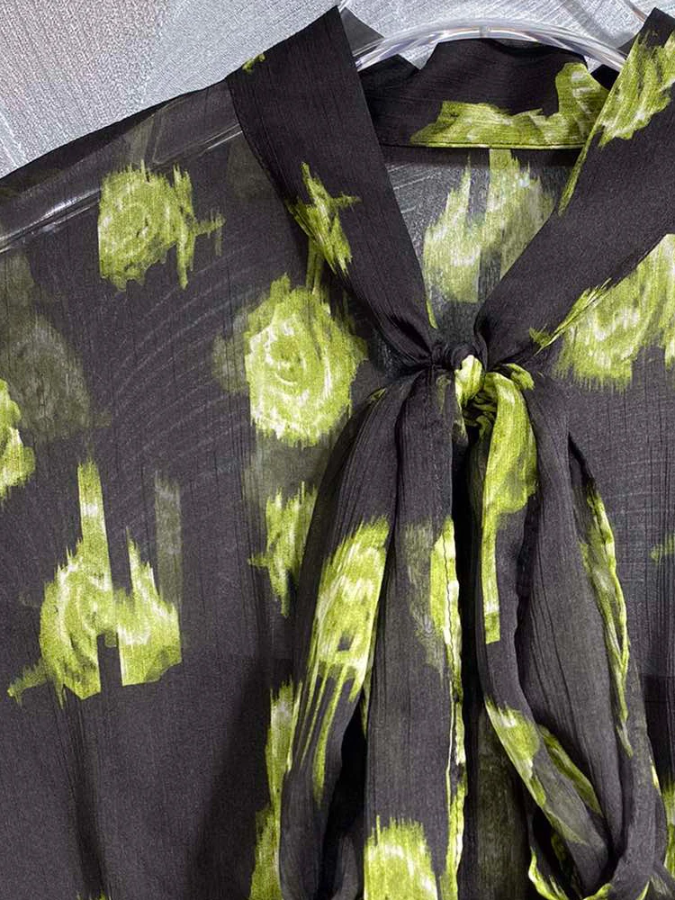 Женское шифоновое платье SEQINYY элегантное черное модельное с винтажным желтым